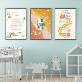 Kids Room Educational Nursery Frames Set of 3