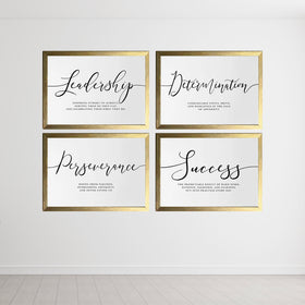 Buy gold Work Self Motivation Quotes For Home & Office Set of 4