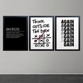 Motivational Quote Frames, Set of 3 Quotes Art Inspirational Wall Print , Inspirational Quotes
