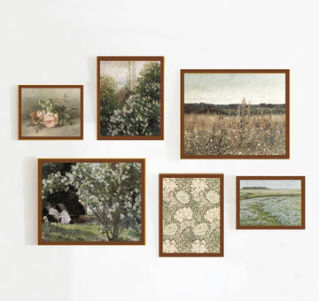 Large Vintage Wall Frame Set – 6-Piece European Antique Decor Collection