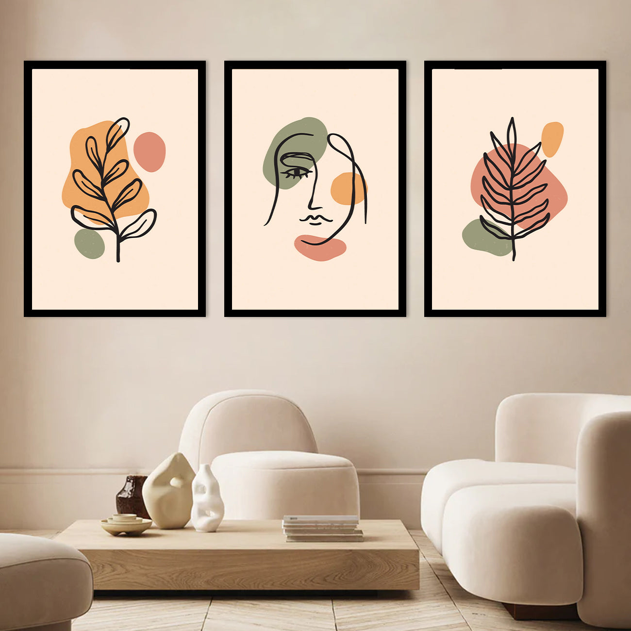 3 Pcs Amazing Aesethetic Art Frames For House Decor
