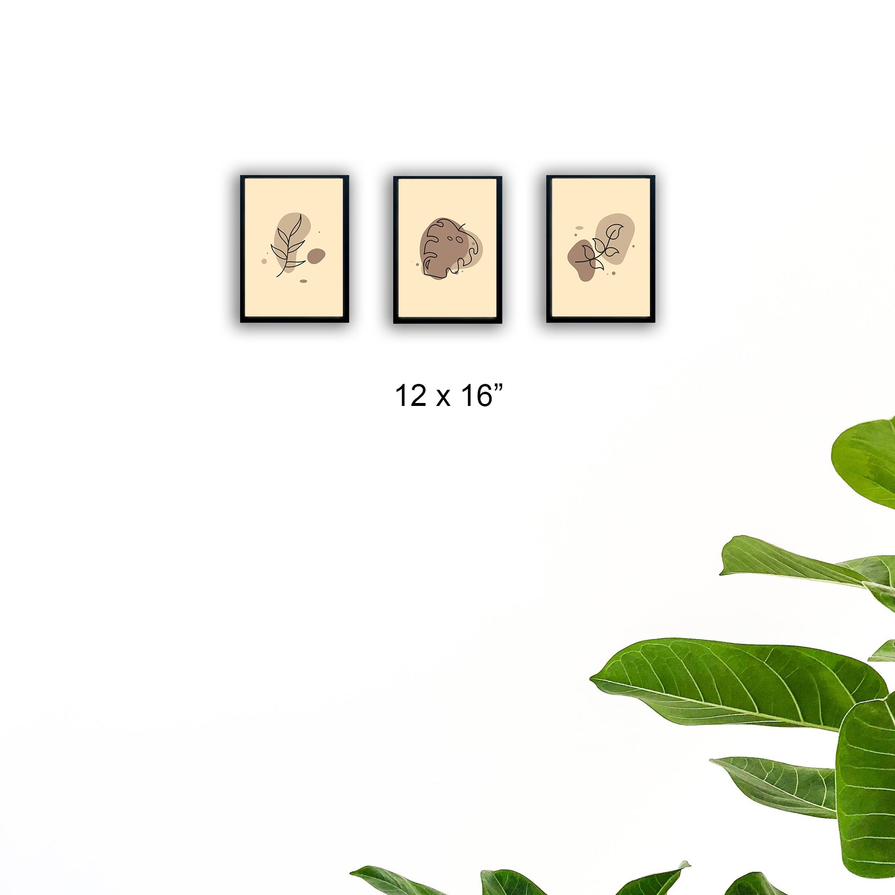 3 Pcs Abstract Art Prints Frame set