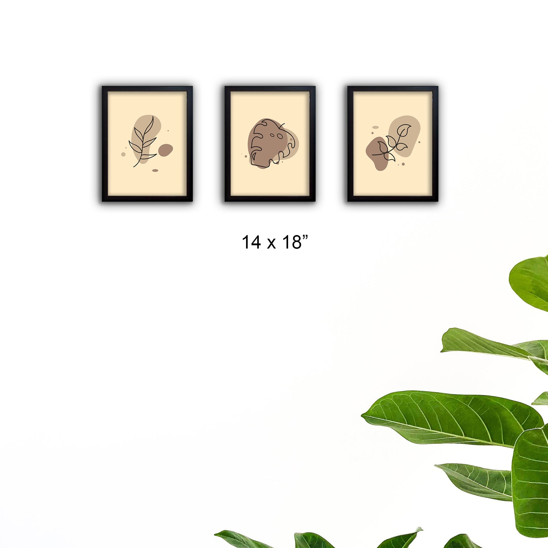 3 Pcs Abstract Art Prints Frame set