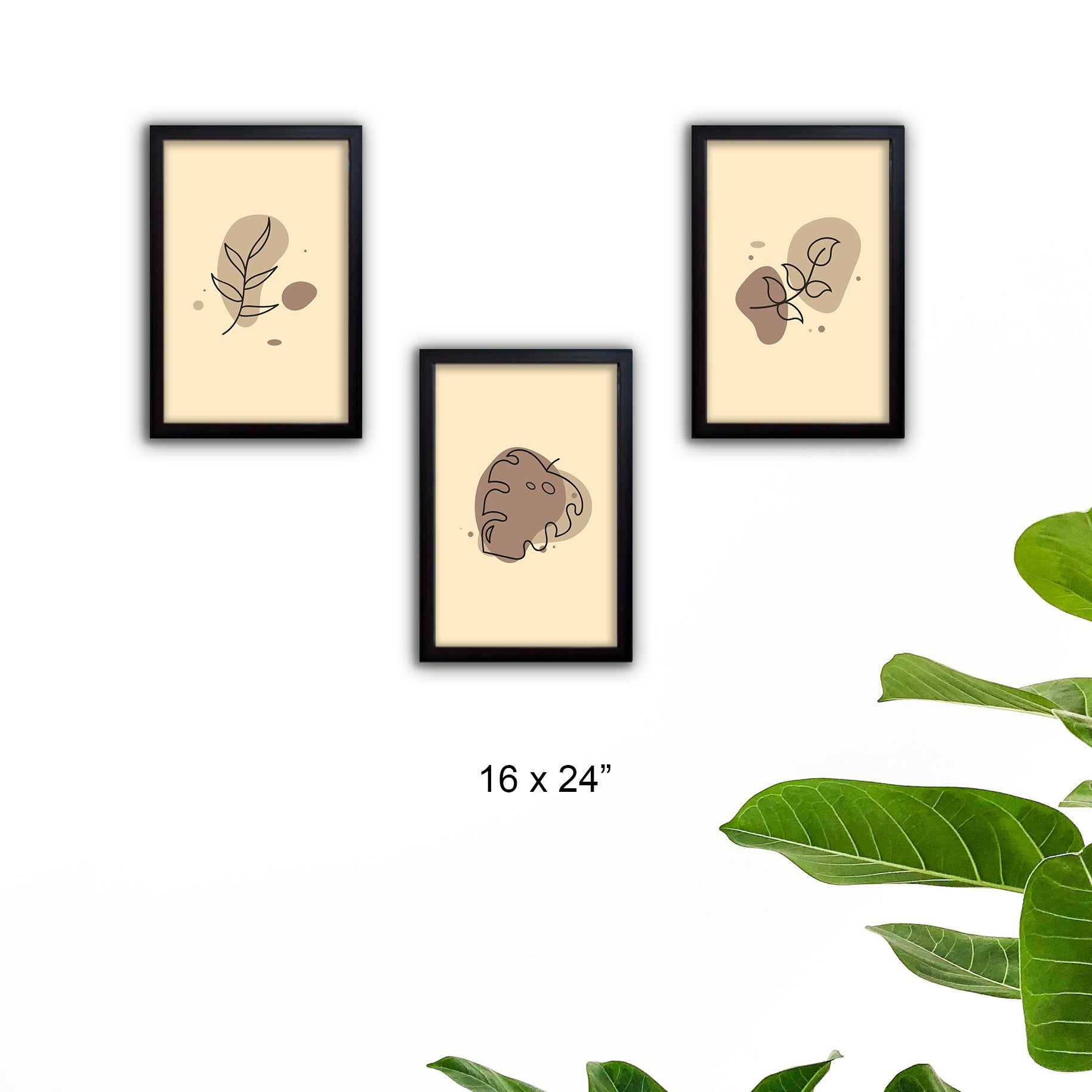 3 Pcs Abstract Art Prints Frame set