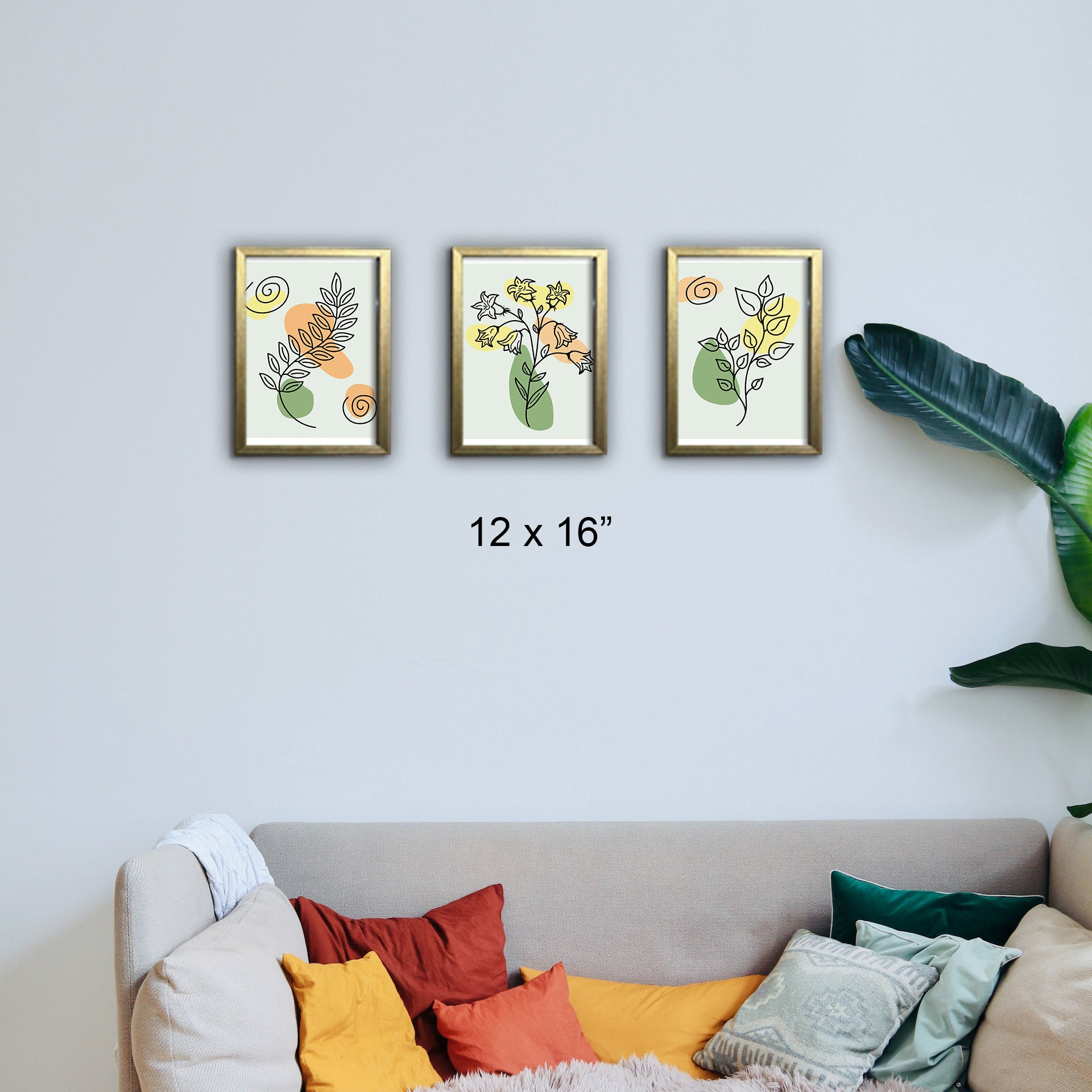Set Of 3 Aesthetic Art Frames For Living / Dinning Rooms