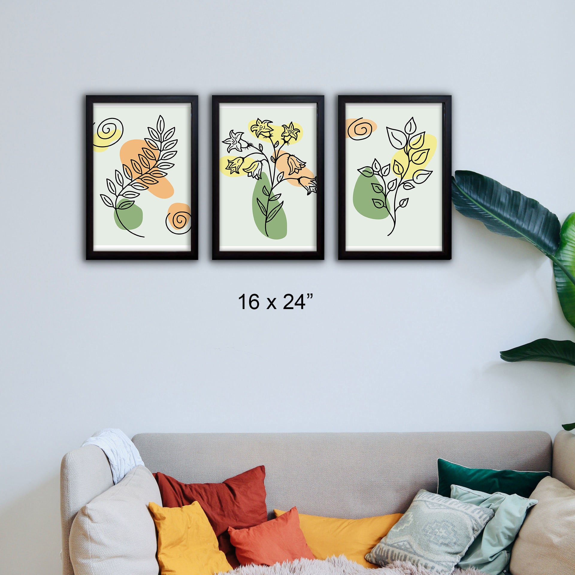 Set Of 3 Aesthetic Art Frames For Living / Dinning Rooms