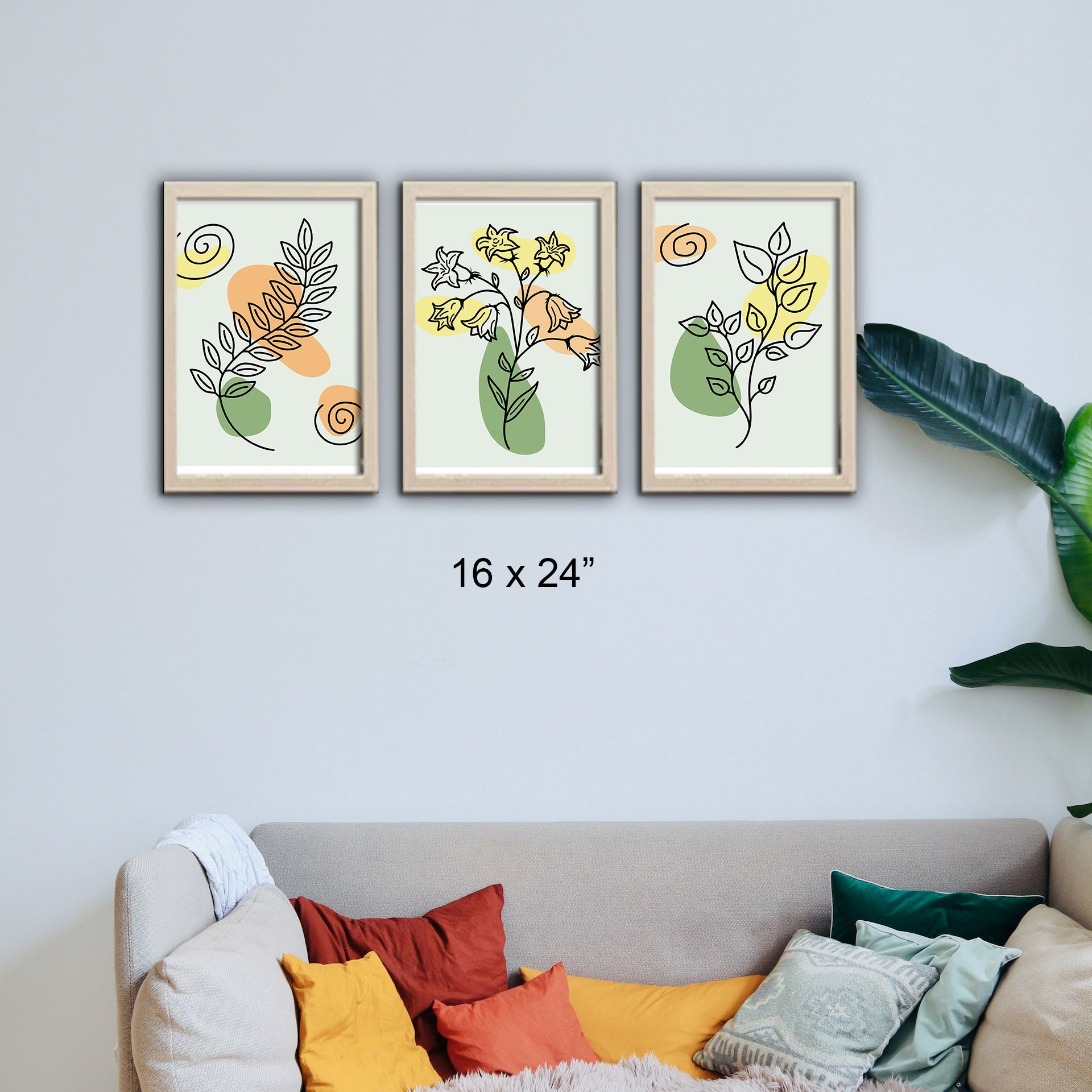 Set Of 3 Aesthetic Art Frames For Living / Dinning Rooms