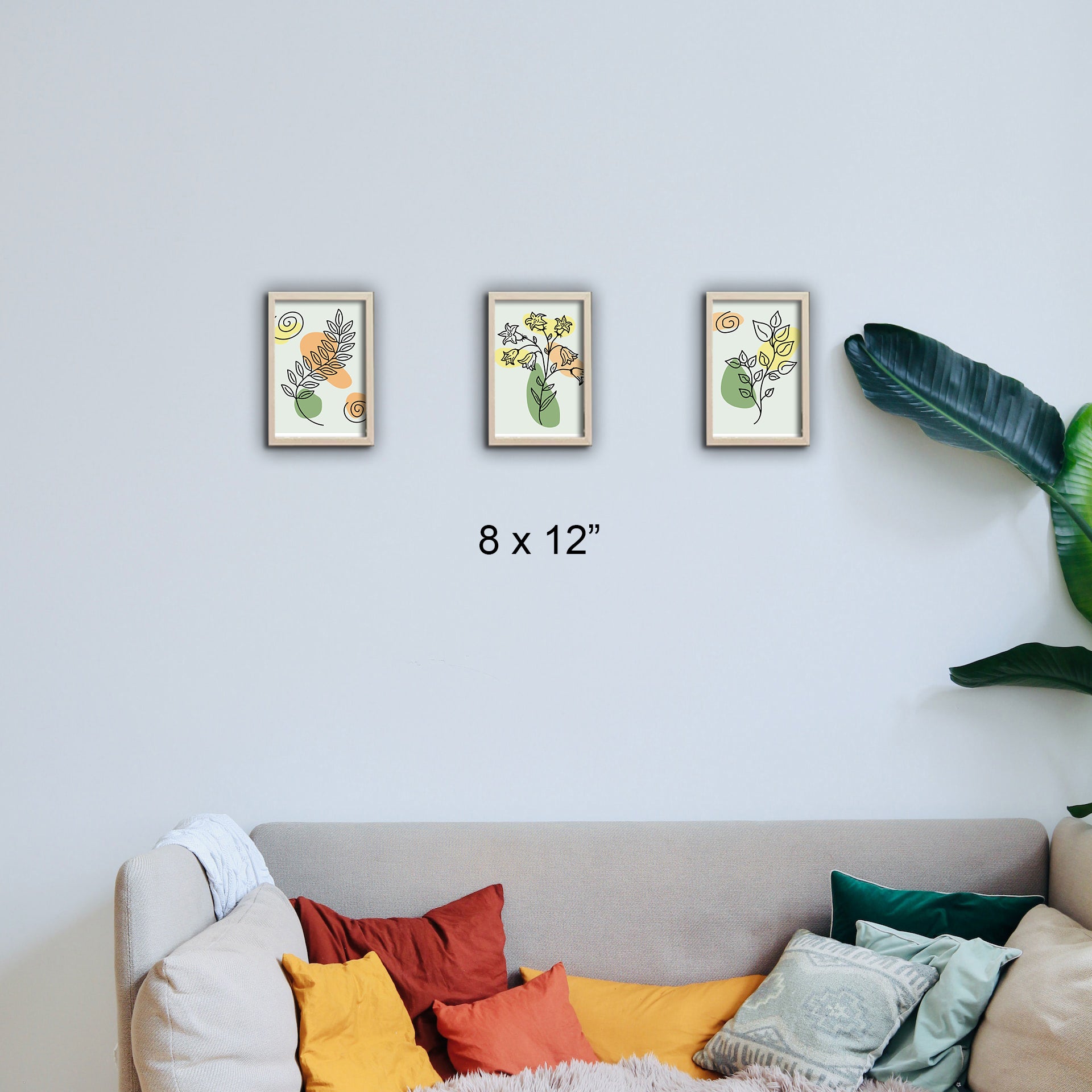 Set Of 3 Aesthetic Art Frames For Living / Dinning Rooms