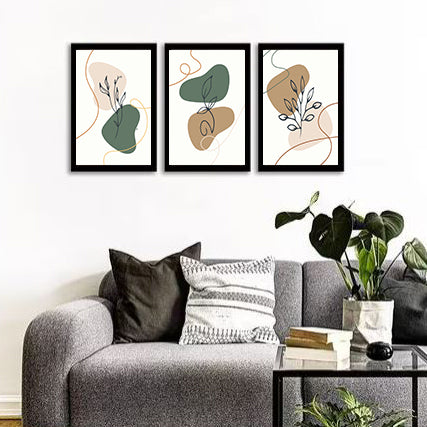 3-Piece Abstract Art Frame Set – Elegant Wall Decor for Home & Office