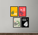 Set of four black frames with colorful motivational quote prints arranged in a collage on a gray wall. - Set of 4 Inspirational Quotes Frame set, Motivational Quote sets - 8x12" / Black / 1 - Frame World