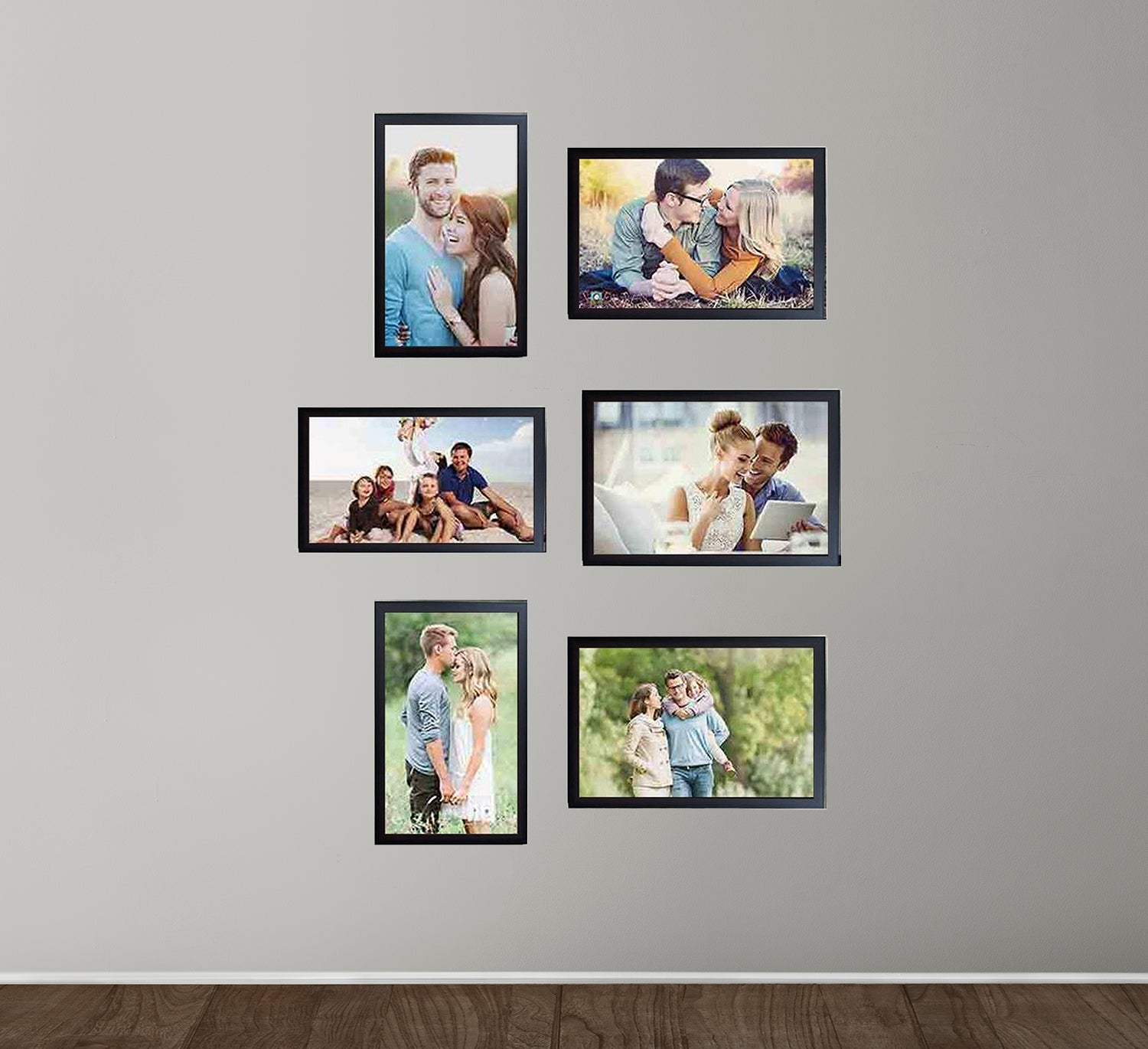 Buy black Collage Photo Frames 6 Pcs Wall Gallery (5x7&quot; - 3pc , 4x6&quot; - 3pc)