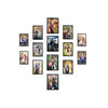 Black collage photo frames set with custom prints in various 5x7 and 4x6 sizes arranged in heart shape. - Pack of 14 Pack Collage Photo Frames set, Custom Pics Free Print (5x7 - 4 Pc, 4x6 - 10 Pc) - Black - Frame World
