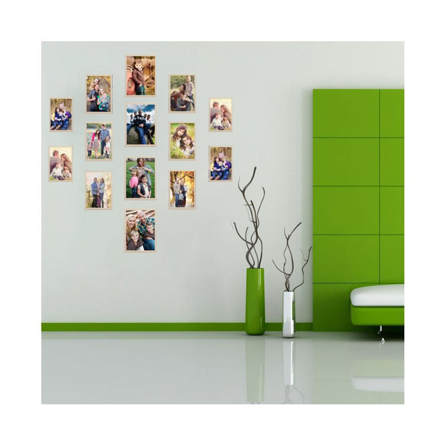 Pack of 14 Pack Collage Photo Frames set, Custom Pics Free Print (5x7 - 4 Pc, 4x6 - 10 Pc)