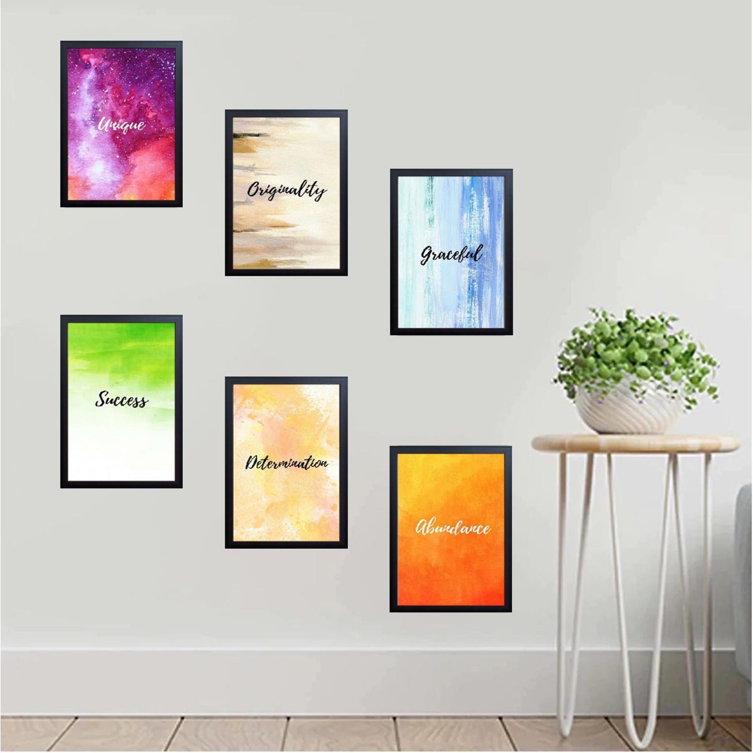 6 Pack Inspirational Quote Frames set
