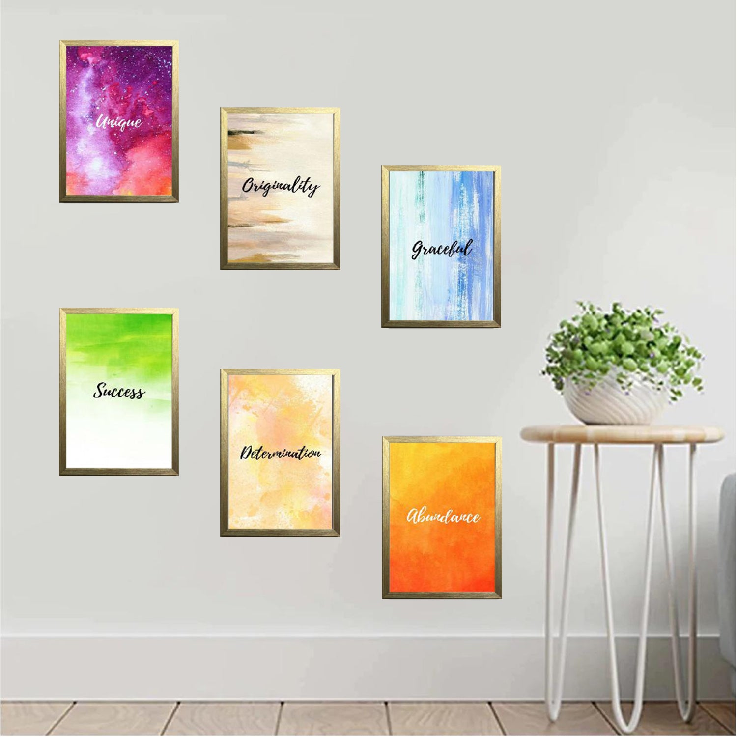 Buy golden 6 Pack Inspirational Quote Frames set