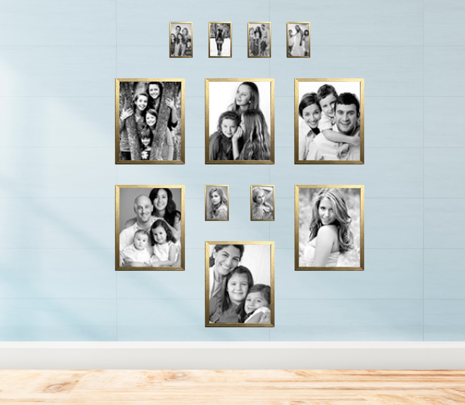 Buy golden Pack of 12 Family Collage Photo Frames