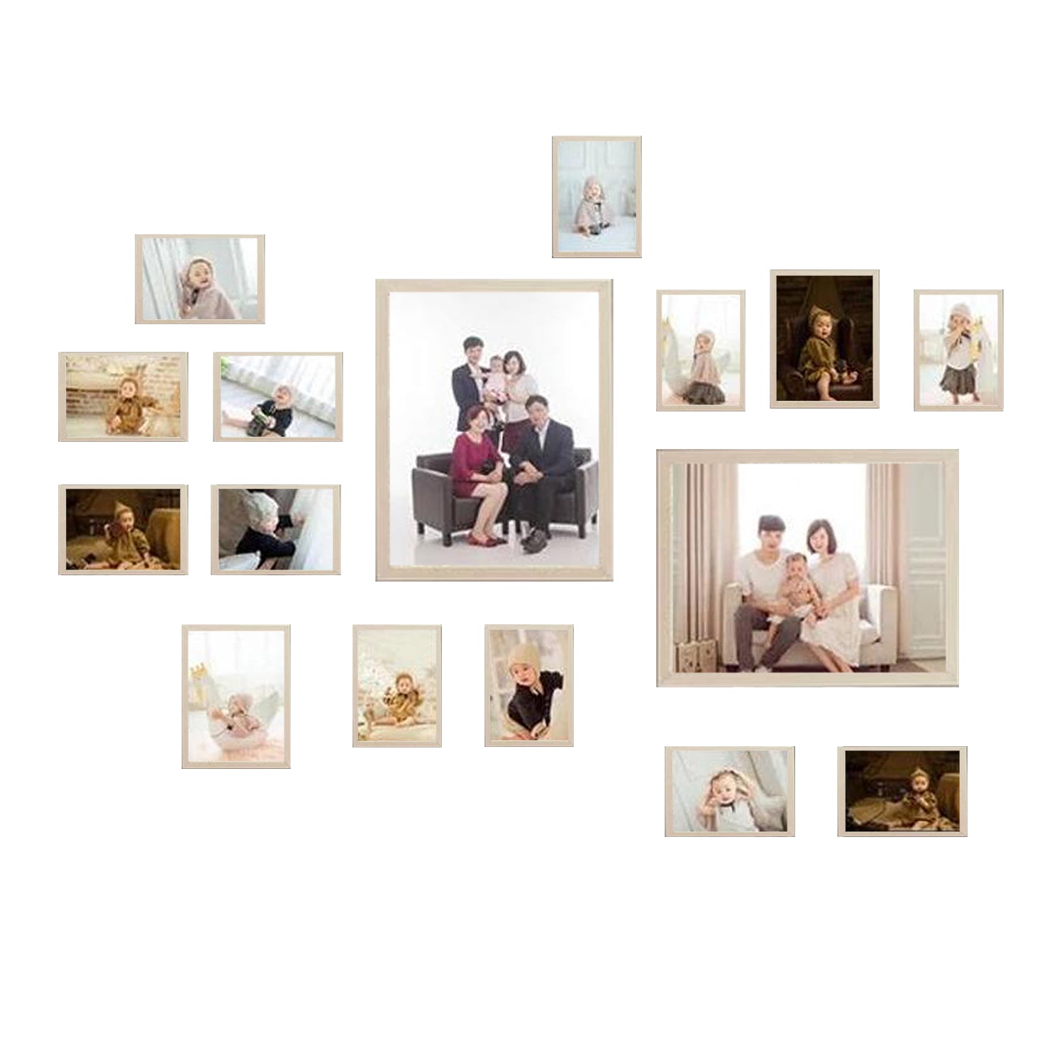 Buy white Pack of 16 Collage Frames Set (8x12 - 2pc, 5x7 - 2pc, 4x6 - 12pc)