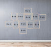 Set of 12 modern golden 6x8 collage frames arranged on gray wall for custom photo display. - Set of 12 6x8" Modern Collage Picture Frame for Living Room - Black - Frame World