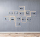 Set of 12 modern golden 6x8 collage frames arranged on gray wall for custom photo display. - Set of 12 6x8" Modern Collage Picture Frame for Living Room - Black - Frame World