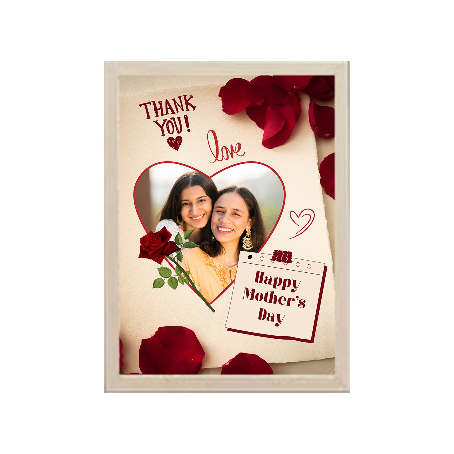Buy white Thank You Mothers Day Design Photo Frame 1 Pc ( photo and text is Customizable )