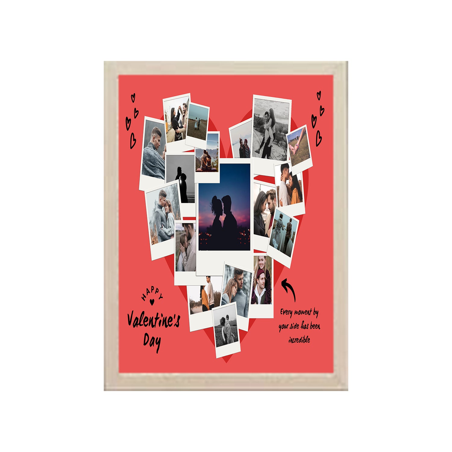 Buy white Valentines Day Heart Shape Design Photo Frame 1 Pc ( photo and text is Customizable )