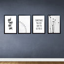 Set of 4 black abstract aesthetic frames in a custom collage arrangement on dark wall. - Set of 4 Abstract Aesthetic Picture Frames - 8x12" / Black - Frame World