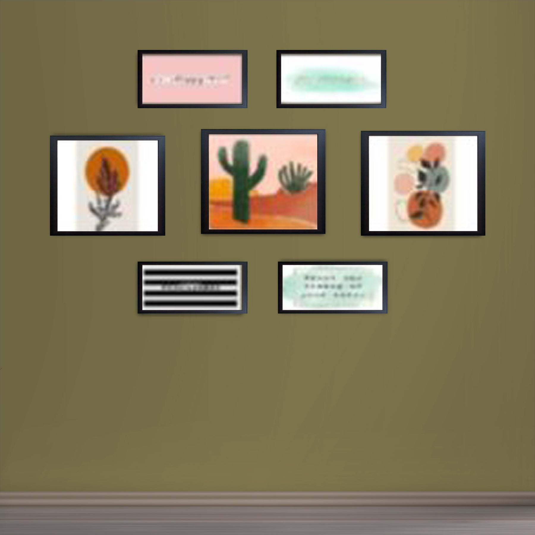 7 PCS Abstract Art Picture Frames set