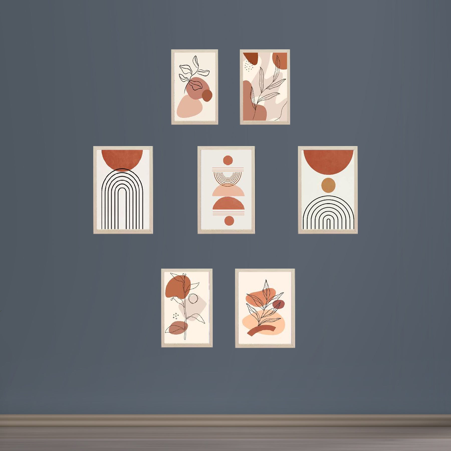 Buy white 7 PCS Abstract Art Picture Frames set