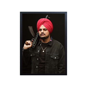 Sidhu Moose Wala Poster Frame | Single Punjabi Rapper Figure Poster Wall Art