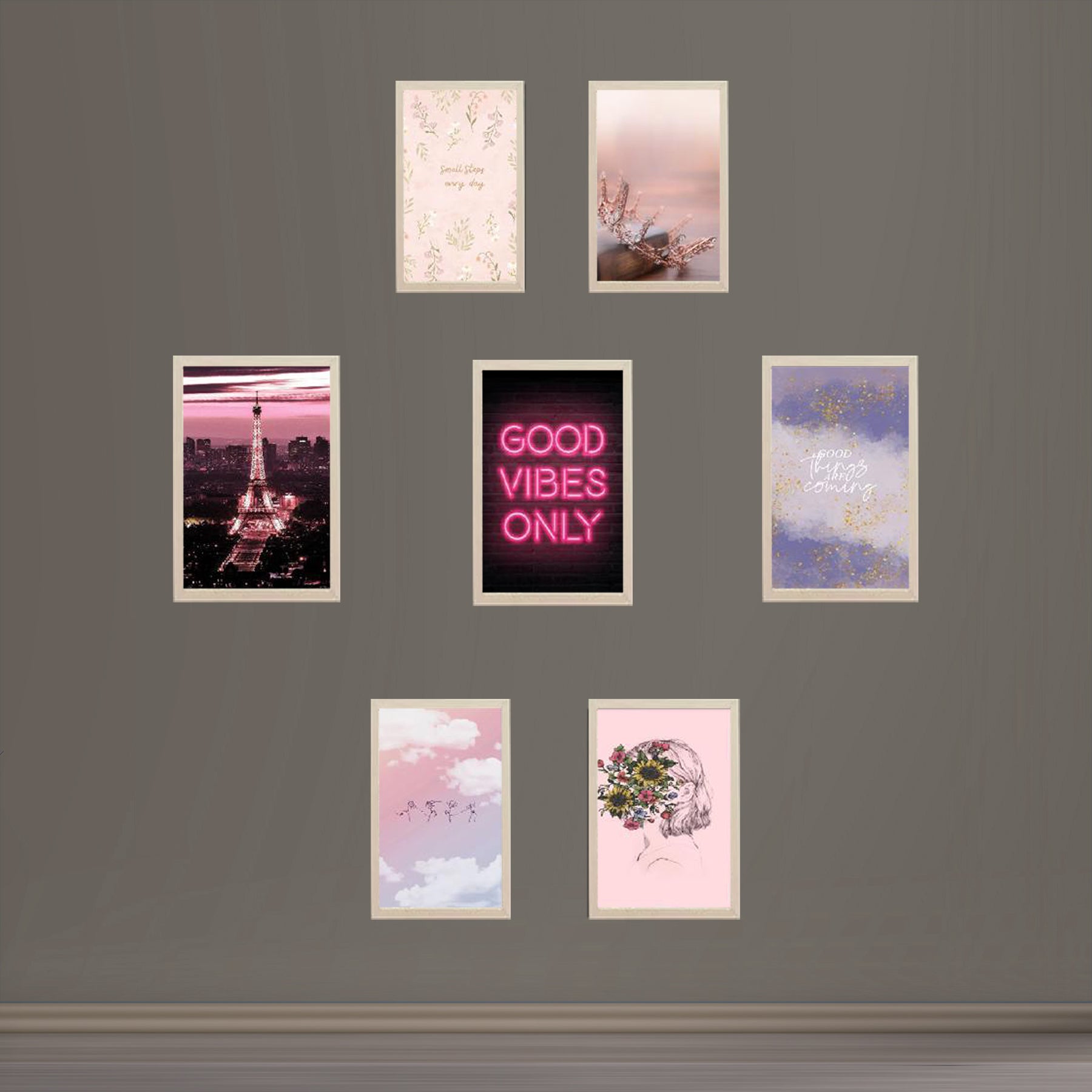 Buy white 7 PCS Girls Room Picture Frames, Salon Decoration