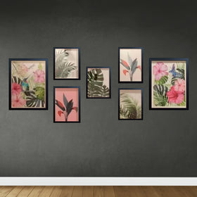 7 Pcs Flower and leave Abstract set (3 x 8 x 10" , 2 x 8 x 12" , 2 x 12 x 16 ") - 0