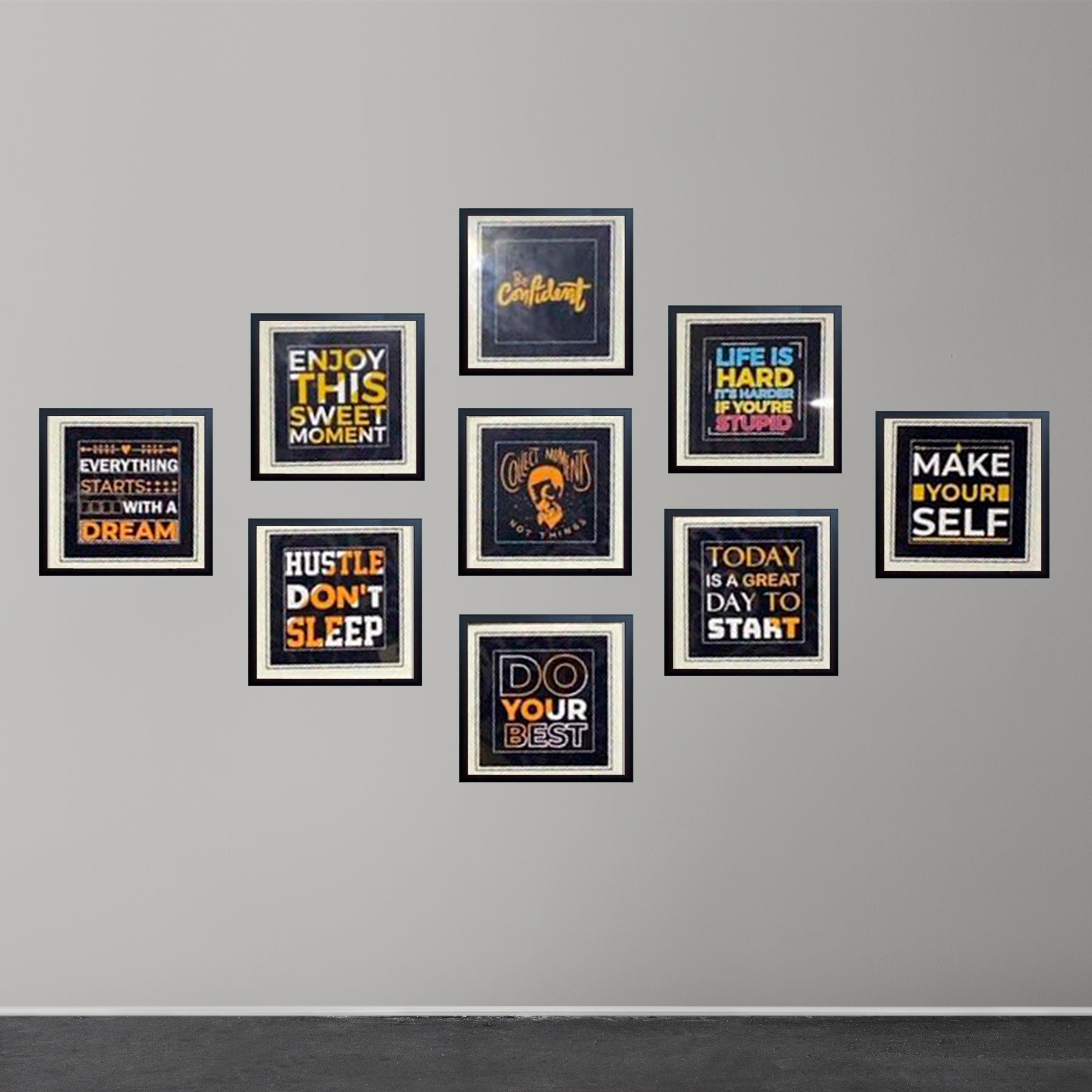 Motivational Quotes Set Of 9 Frames