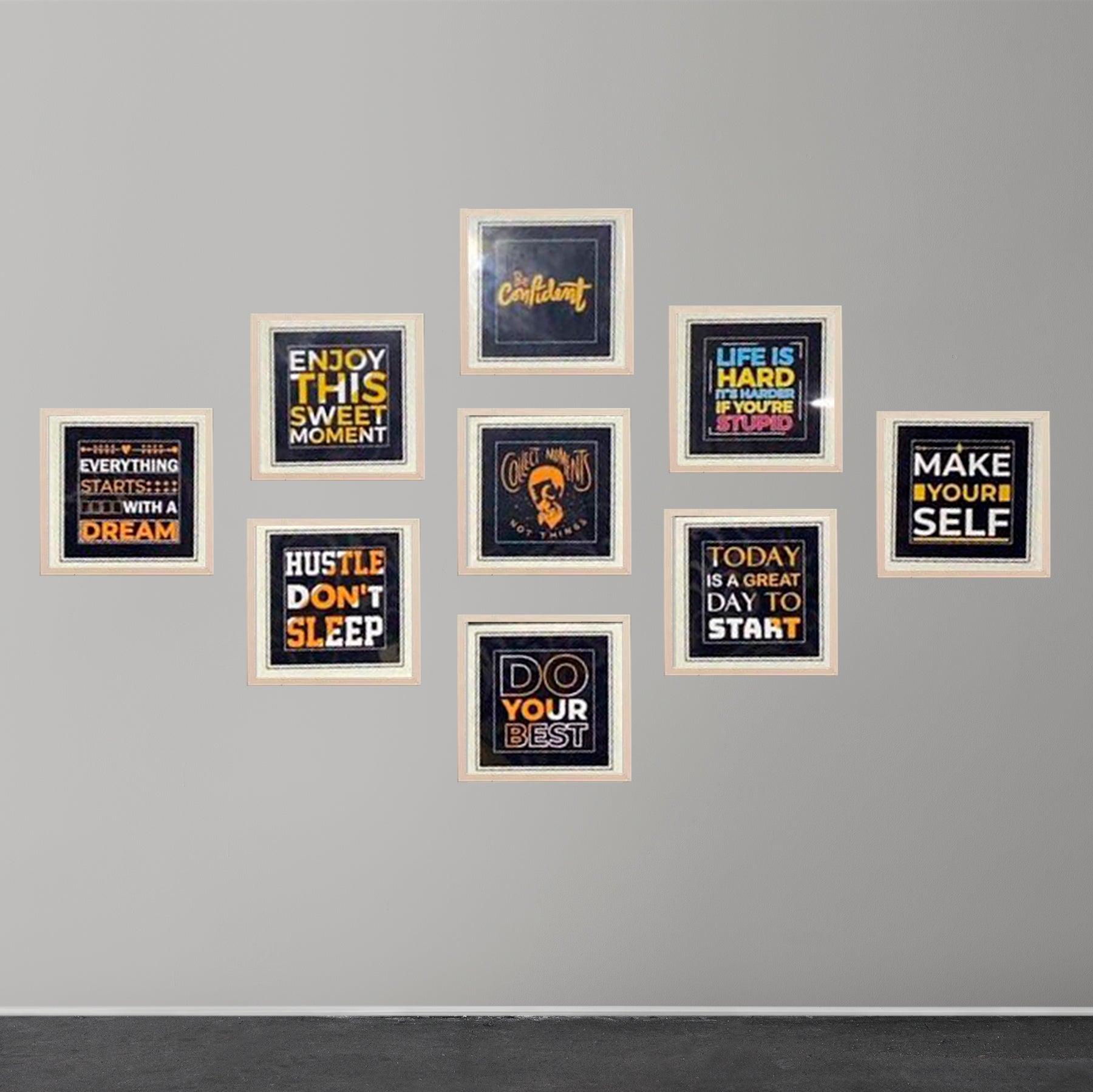 Buy white Motivational Quotes Set Of 9 Frames