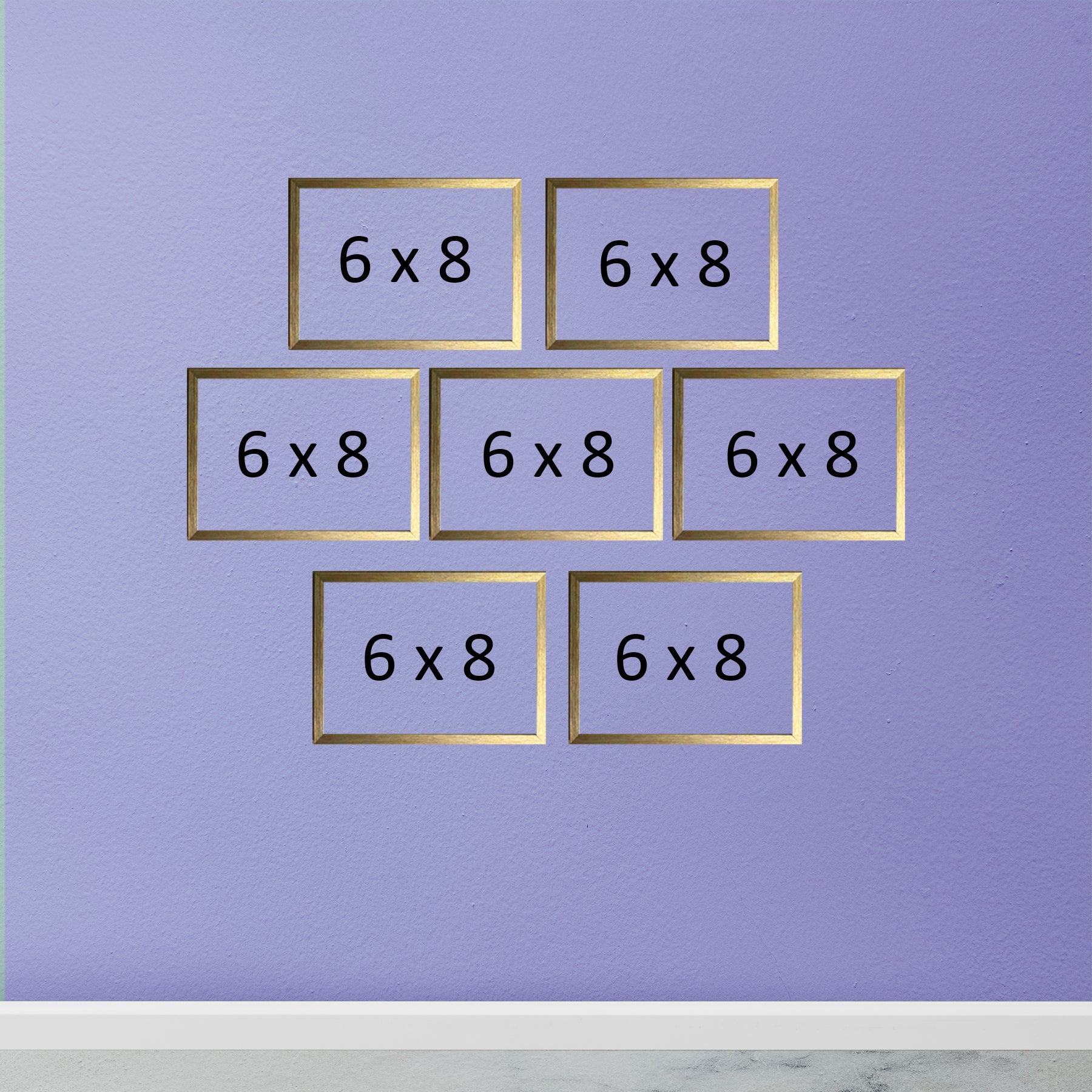 Buy golden Collage Photo Frame Set of 7 Frames