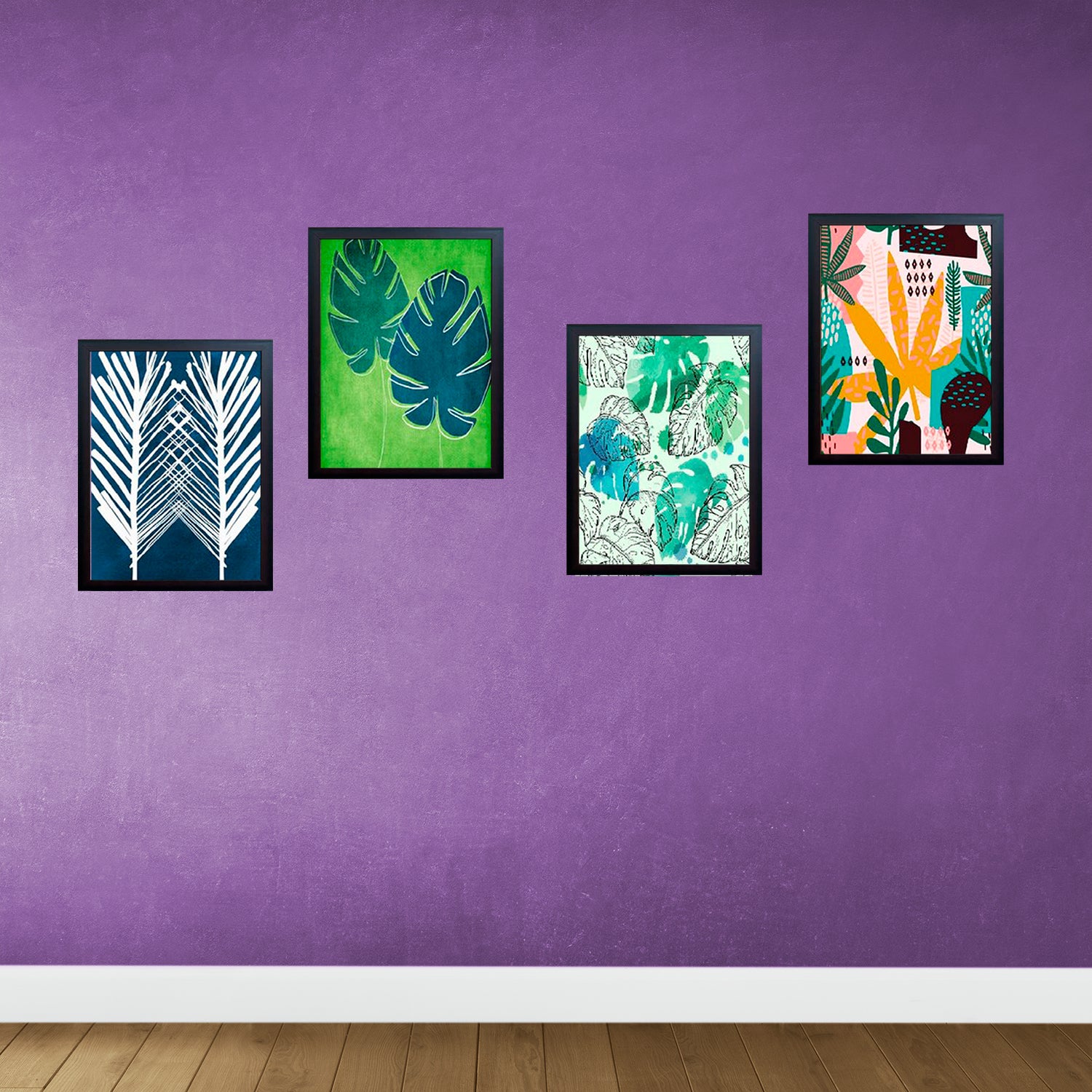 Buy black Set of 4 Abstract Art Wall Frame