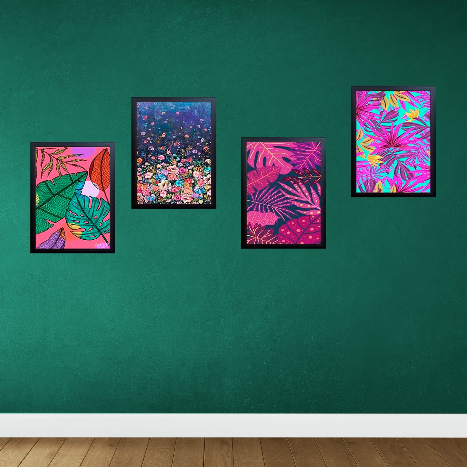 Buy black Set of 4 Aesthetic Wall photo frame
