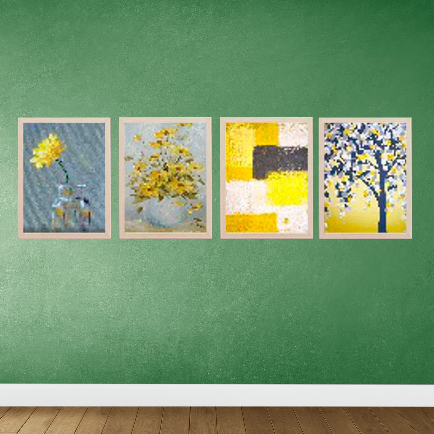 Buy white Set of 4 Abstract Wall Decoration Photo Frame