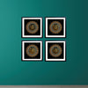 Set of four black 8x8" calligraphy frames arranged in a custom collage on teal wall. - Pack of 4 Calligraphy Frames for Photo Wall Decoration - 8x8" / Black - Frame World