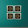 Set of four 8x8" golden calligraphy frames arranged in a perfect square collage on teal wall. - Pack of 4 Calligraphy Frames for Photo Wall Decoration - 8x8" / Black - Frame World