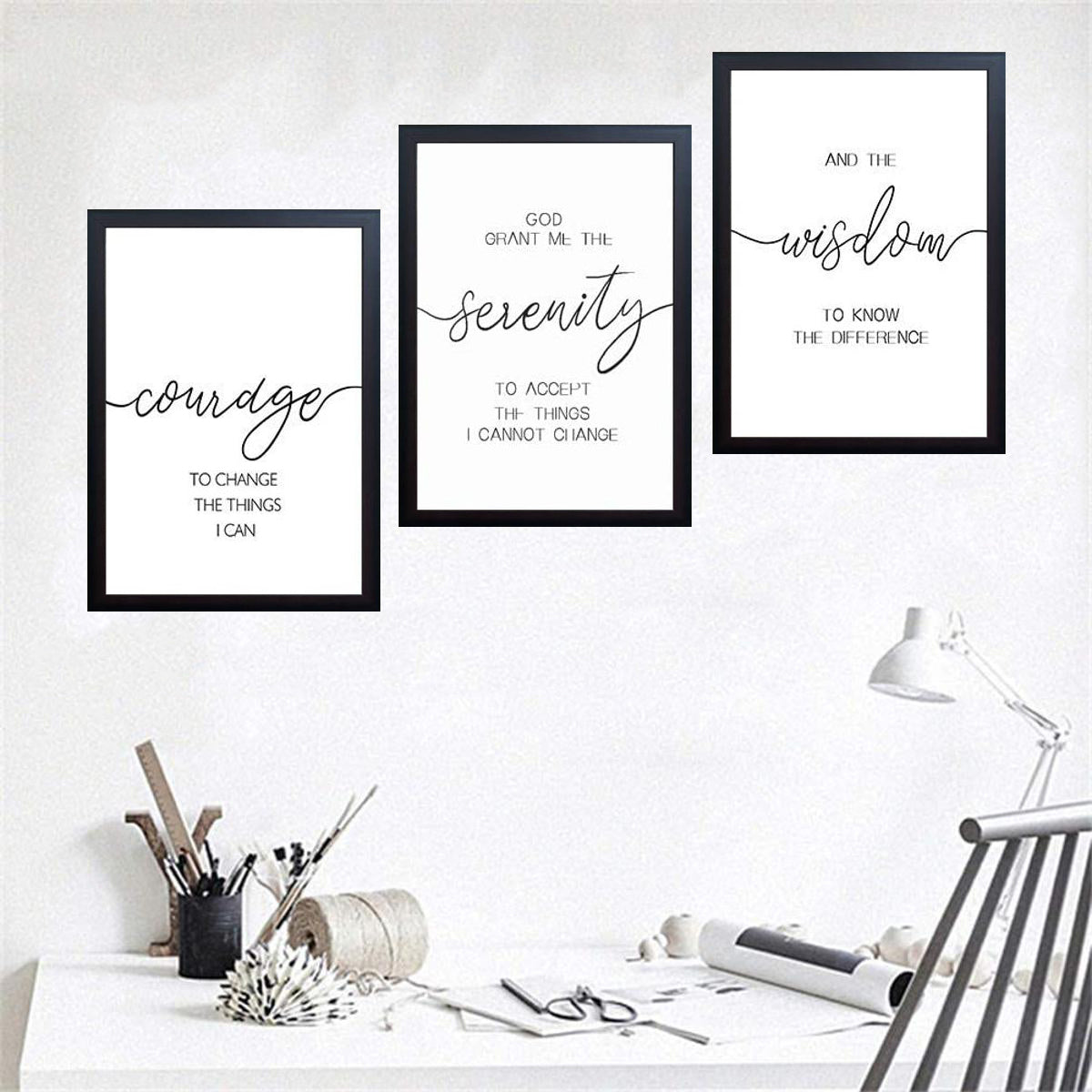Buy black Set of 3 Typography Inspirational Quote Frames
