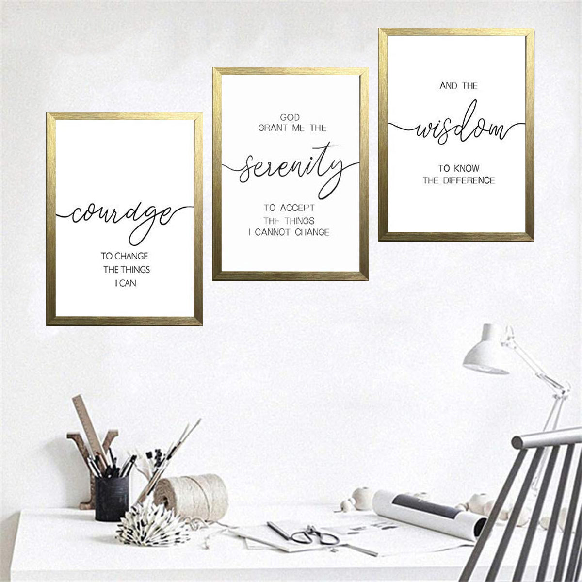 Buy golden Set of 3 Typography Inspirational Quote Frames