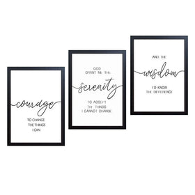 Set of 3 black frames with inspirational typography quotes in a custom collage arrangement. - Set of 3 Typography Inspirational Quote Frames - 12x16 / Black - Frame World