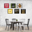 Six black square frames with motivational quotes arranged in a custom collage on a white brick wall above a dining table and . - 6 Pcs Picture Frames Motivational Quotes For Wall Décor - 8x8" / Black - Frame World