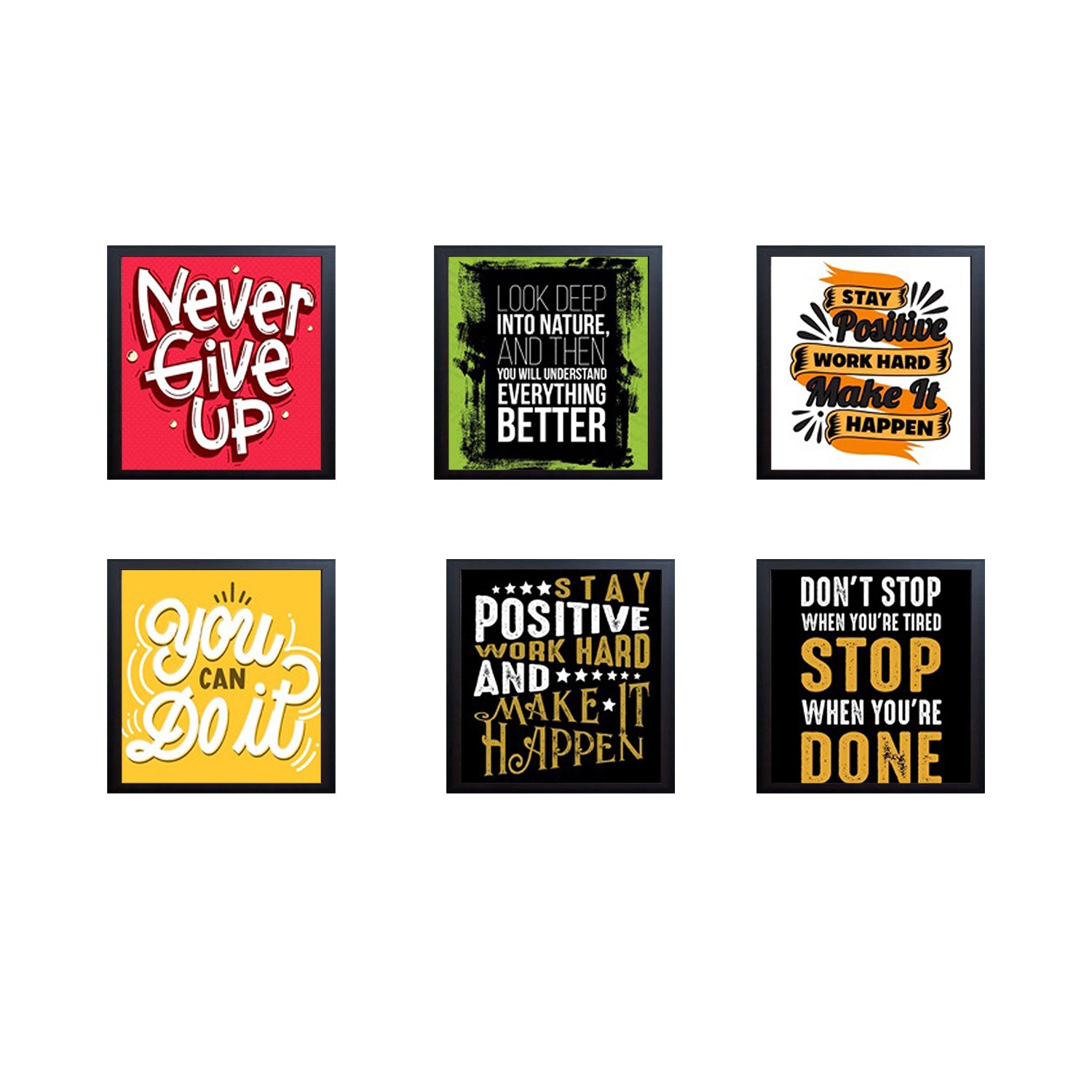 6 Pcs Picture Frames Motivational Quotes For Wall Décor