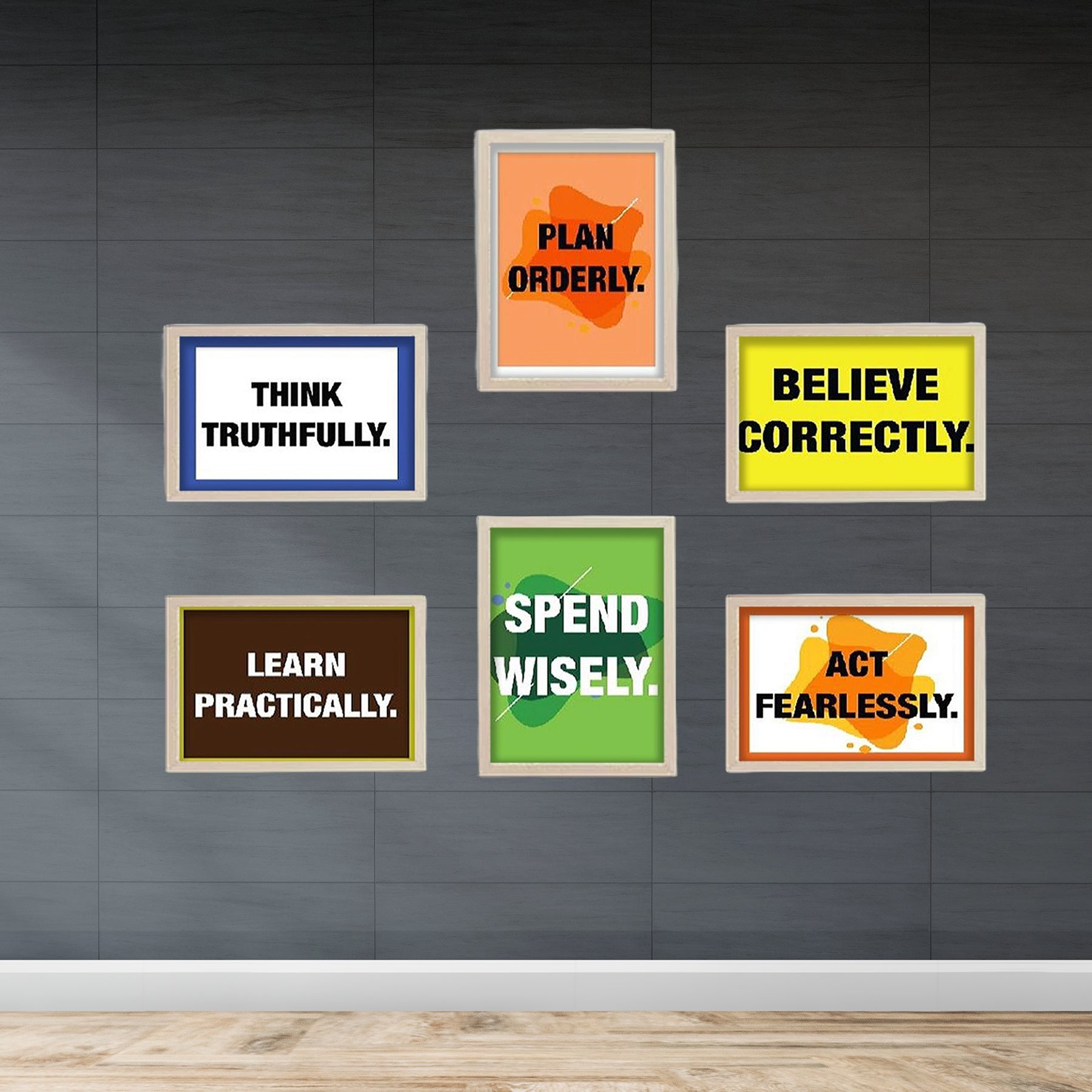 Buy white 6 Pack Principles Quote Frames set, Typography set