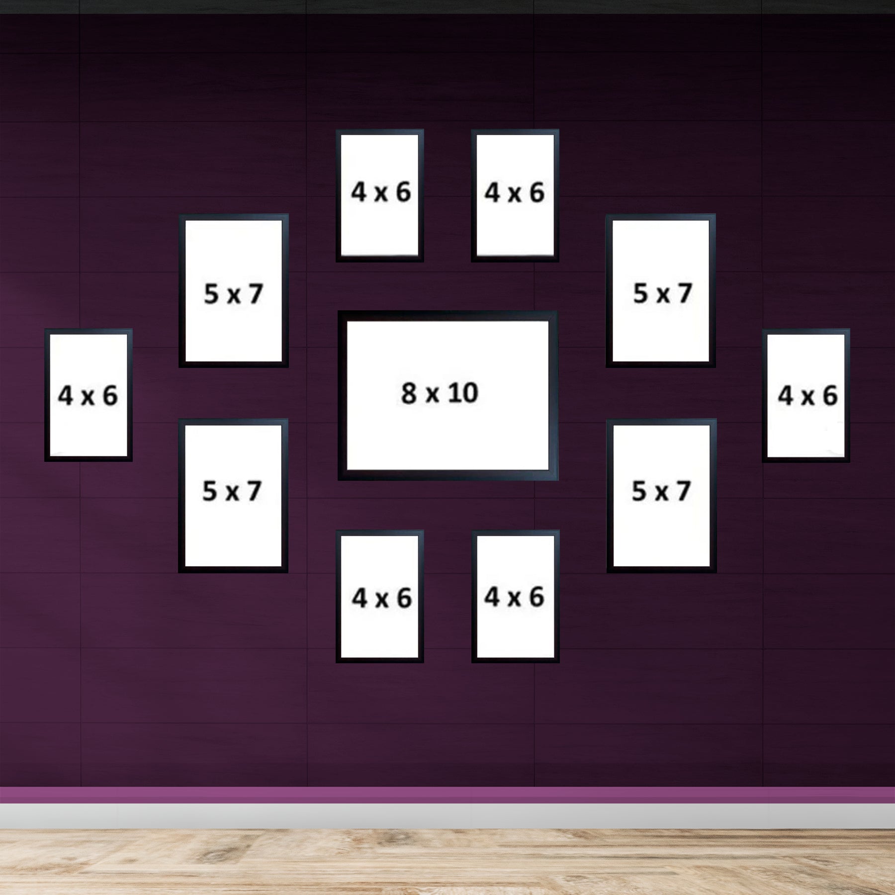 Pack of 11 Frame Collage set, Picture frames Pack (8x10 inches * 1, 5 x 7 inches *4, 4 x 6  inches * 6)