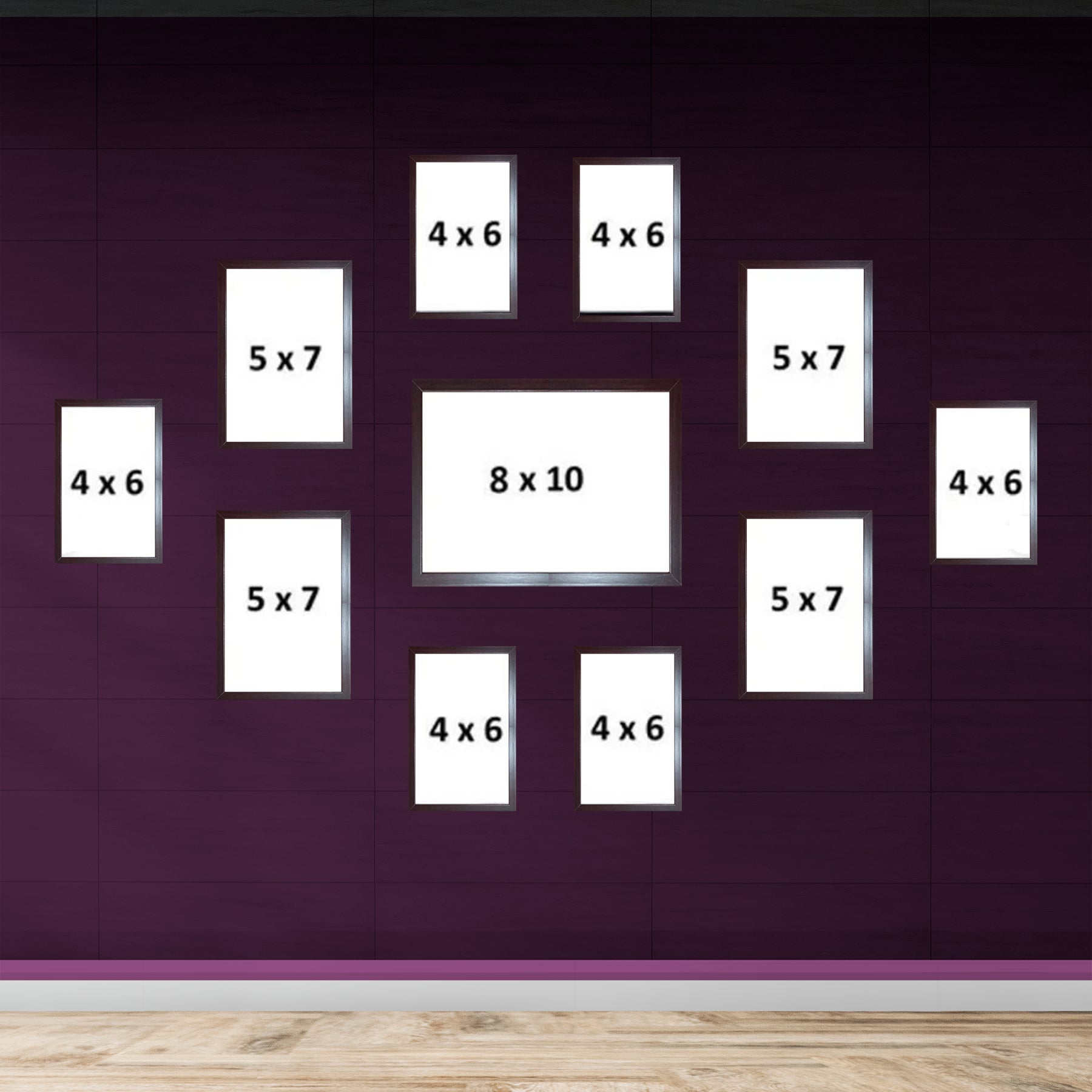 Buy brown Pack of 11 Frame Collage set, Picture frames Pack (8x10 inches * 1, 5 x 7 inches *4, 4 x 6  inches * 6)