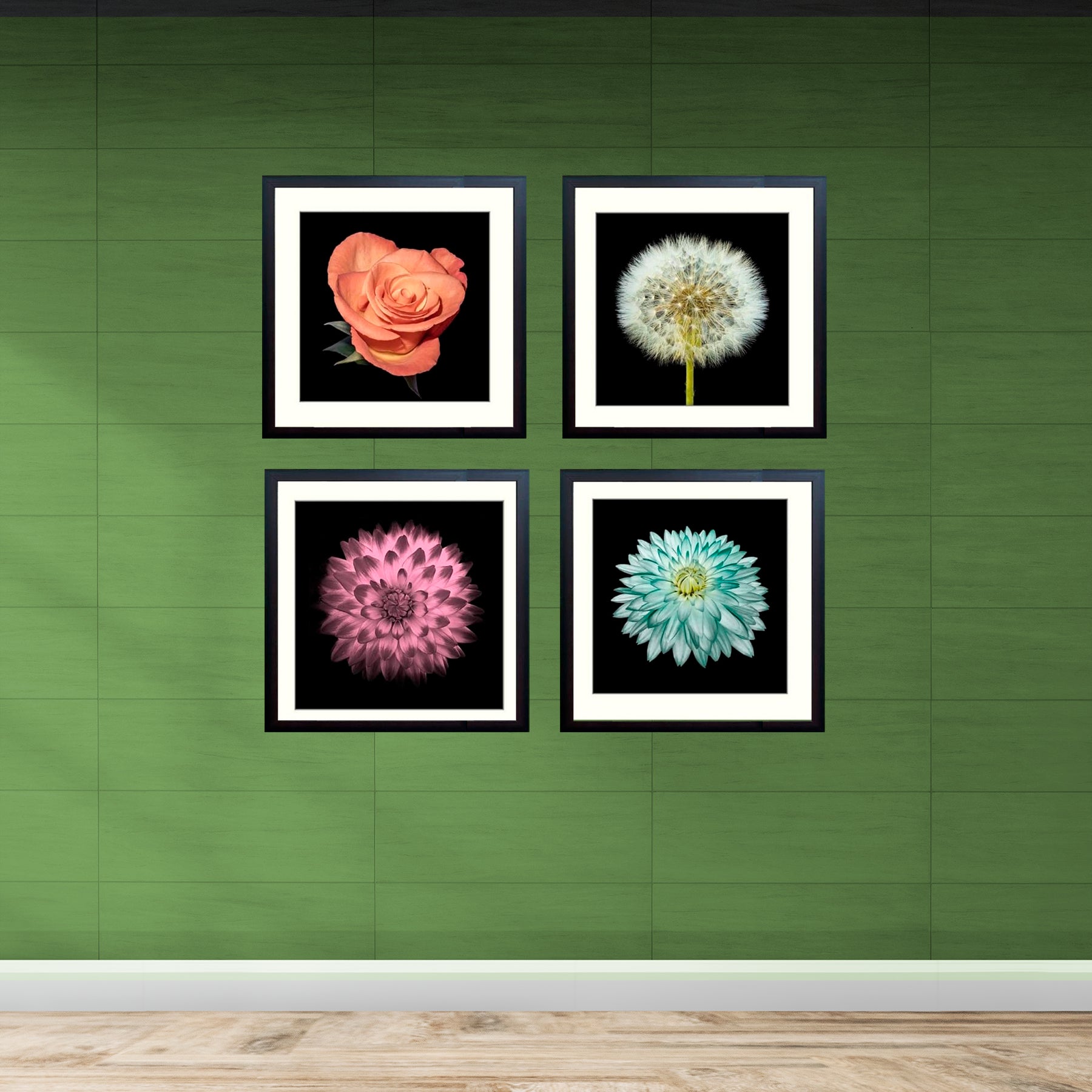 Buy black Modern Minimalist 4 PCS Glass Front with FREE Print Wall photo frame  &amp; Room Decor photo frame