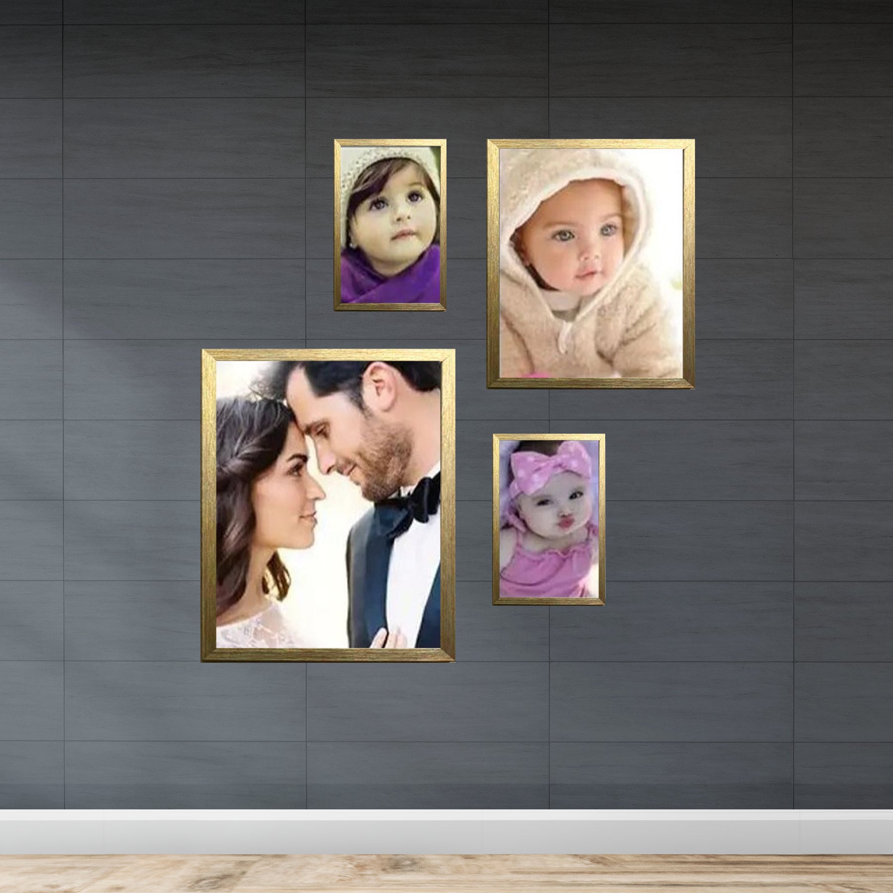 Buy golden Pack of 4 Collage set, 10x12 1 pc, 8x10 1 pc, 5x7 2 pcs