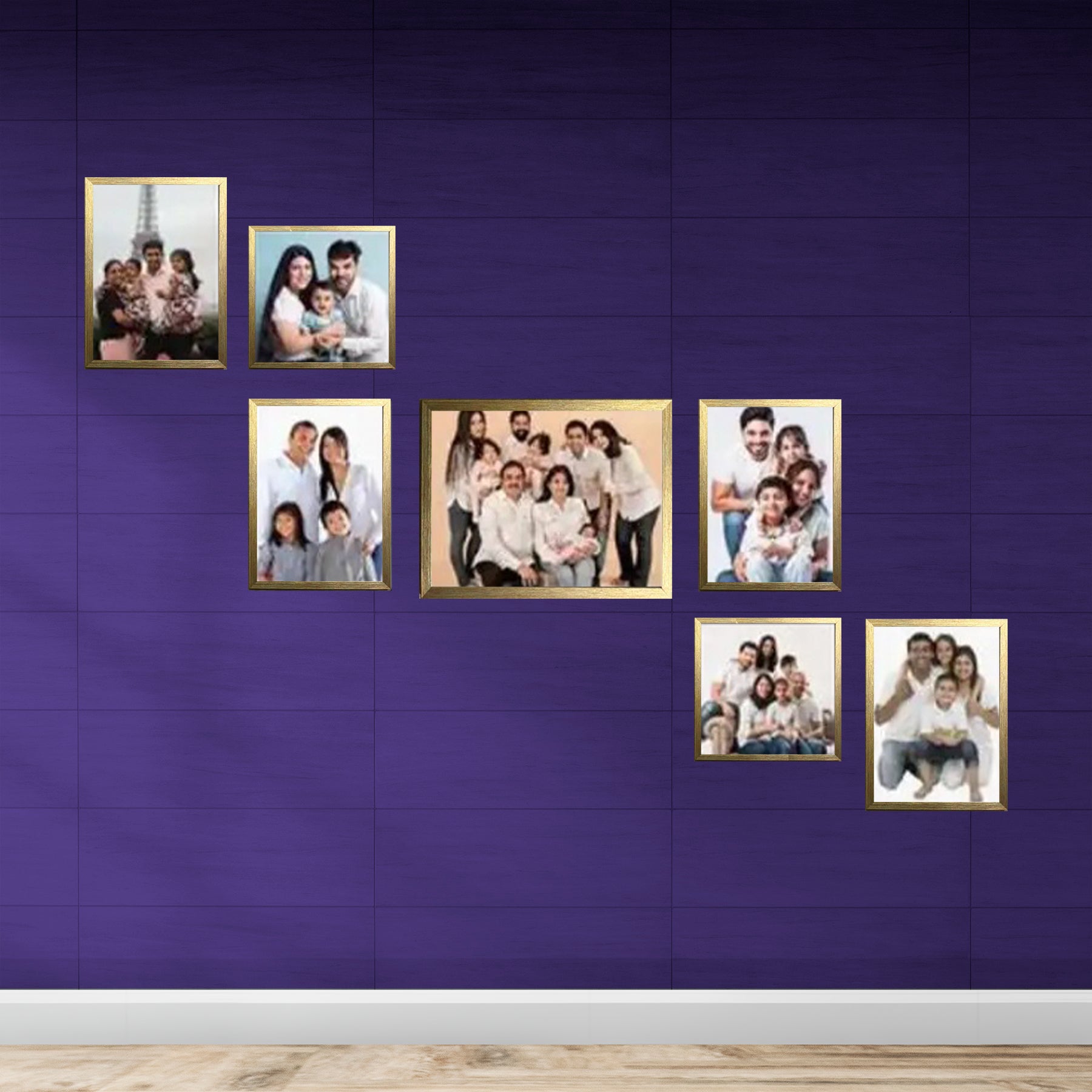 Buy golden Pack of 7 Collage set, 1 pc 8x10&quot;, 4 px 6x8&quot;, 2 pc 6x6&quot;